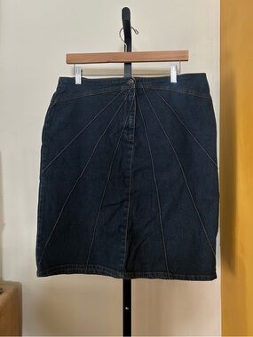 Vintage Y2K Faded Glory Jean Skirt Western Retro Festival Denim A-Line Size 14